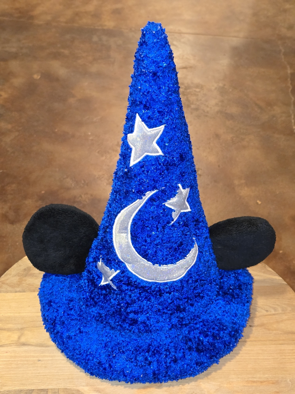 Disney Parks Sorcerer Mickey Mouse Fantasia Wizard Hat Adult 59CM Blue Silver